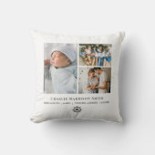 生まれたばかりのベビーの統計と写真 クッション (正面)