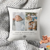生まれたばかりのベビーの統計と写真 クッション