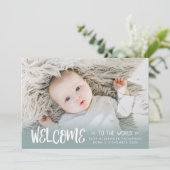 生まれたばかりのベビーようこそWorld Blue Photo誕生 案内状 (スタンド正面)