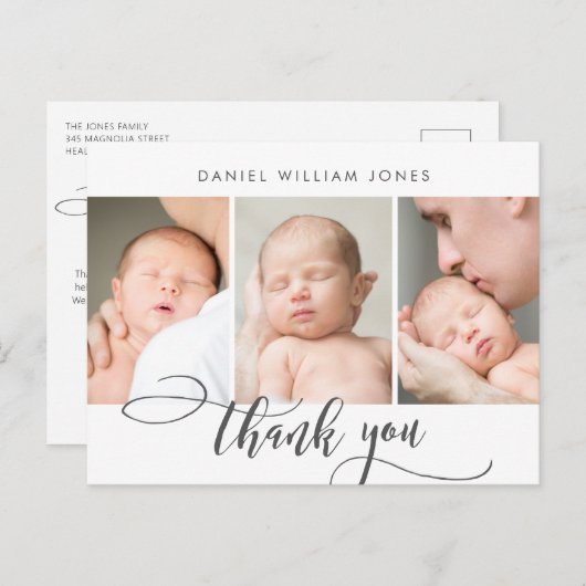 生まれたばかりのベビースモダンクリプト写真コラージュ ポストカード (正面/裏面)