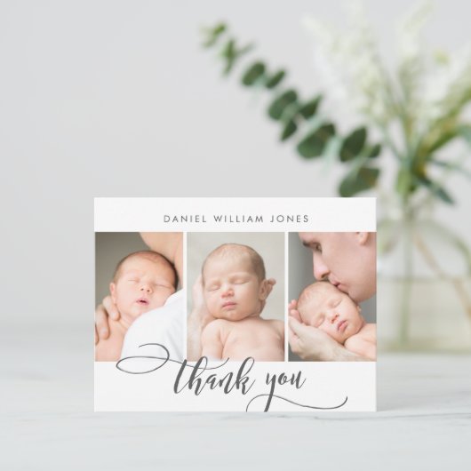 生まれたばかりのベビースモダンクリプト写真コラージュ ポストカード (スタンド正面)