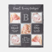 生まれたばかりのベビーパーソナライズされた5詩フォトコラージュ フリースブランケット (正面)