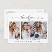 生まれたばかりのベビーフォトコラージュモダンスクリプト ポストカード (正面/裏面)