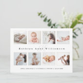 生まれたばかりのベビーフォトコラージュ&モノグラム誕生 案内状 (スタンド正面)