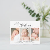 生まれたばかりのベビーフォトスモダンクリプトCollage Thank You ポストカード (スタンド正面)