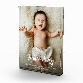 生まれたばかりのベビー写真の名前スクリプト誕生の状態 フォトブロック (右)