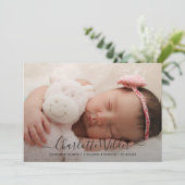 生まれたばかりのベビー写真の誕生発表フラットカード (スタンド正面)