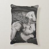 生まれたばかりのベビー写真撮影ファミリーギフト アクセントクッション (裏面(縦))