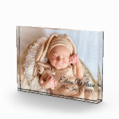 生まれたばかりのベビー写真文字名と誕生日 フォトブロック (右)
