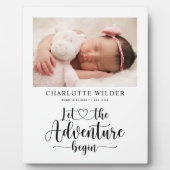 生まれたばかりのベビー写真誕生統計プラーク フォトプラーク (正面)