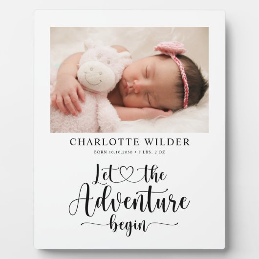 生まれたばかりのベビー写真誕生統計プラーク フォトプラーク (正面)