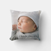 生まれたばかりのベビー写真 クッション (正面)