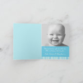 生まれたばかりのベビー写真momentoカードブルーチェック カード (内部)