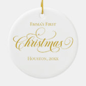 生まれたばかりのベビー初めてのクリスマスオーナメント セラミックオーナメント (裏面)