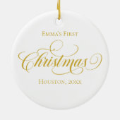 生まれたばかりのベビー初めてのクリスマスオーナメント セラミックオーナメント (裏面)