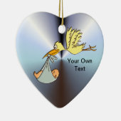 生まれたばかりのベビー到着 – ストル飛んでいるク配信 セラミックオーナメント (右)