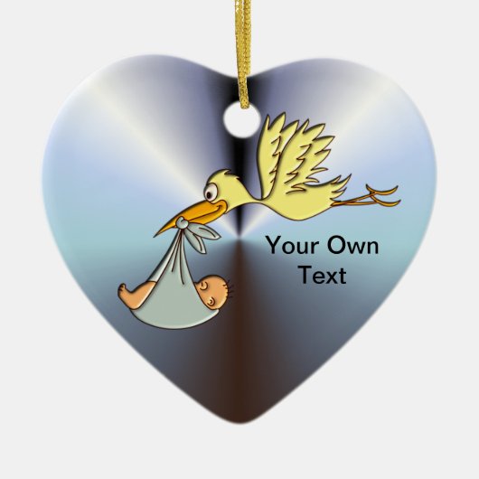 生まれたばかりのベビー到着 – ストル飛んでいるク配信 セラミックオーナメント (正面)