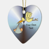 生まれたばかりのベビー到着 – ストル飛んでいるク配信 セラミックオーナメント (左)