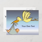 生まれたばかりのベビー到着 – ストル飛んでいるク配信 ポストカード (正面/裏面)