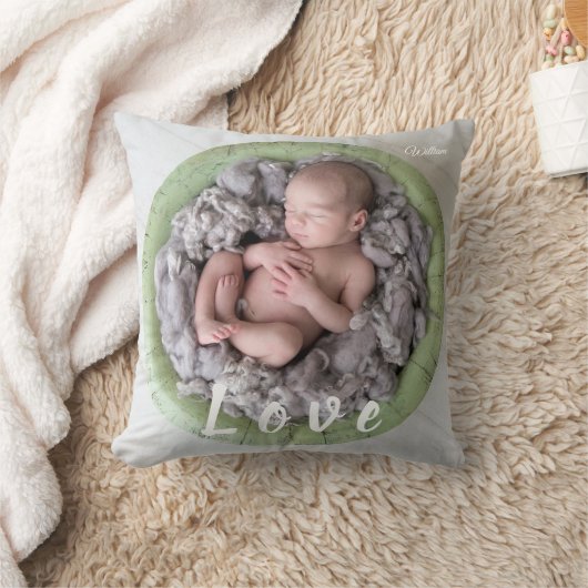 生まれたばかりのベビー名ラブフォト写真 クッション (ブランケット)