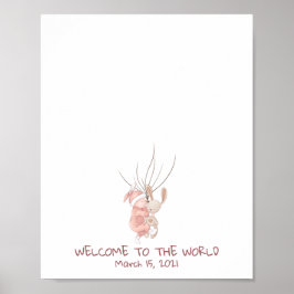 生まれたばかりのベビー指紋ゲストブック ポスター