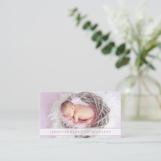 生まれたばかりのベビー撮影 名刺 (スタンド正面)
