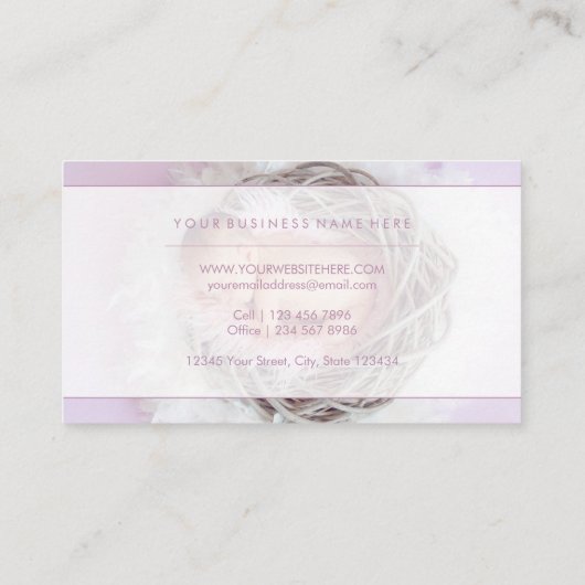 生まれたばかりのベビー撮影 名刺 (裏面)