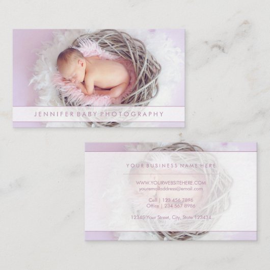 生まれたばかりのベビー撮影 名刺 (正面/裏面)