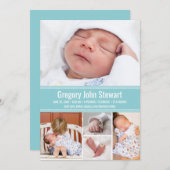 生まれたばかりのベビー発生のお知らせ写真の校合 案内状 (正面/裏面)