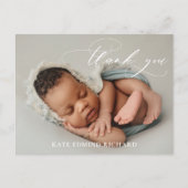 生まれたばかりのベビー統計の写真の誕生発表 ポストカード (正面)