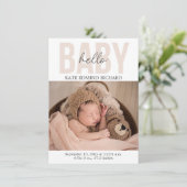 生まれたばかりのベビー誕生発表テンプレートありがとう 案内状 (スタンド正面)