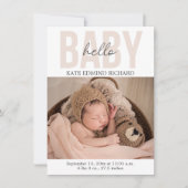 生まれたばかりのベビー誕生発表テンプレートありがとう 案内状 (正面)