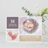 生まれたばかりのベビー誕生発表写真カード 案内状 (スタンド正面)