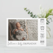 生まれたばかりのベビー誕生発表写真コラージュ 案内状 (スタンド正面)
