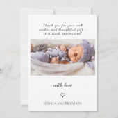 生まれたばかりのベビー誕生発表写真コラージュ 案内状 (裏面)