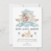 生まれたばかりのベビー誕生発表写真群 招待状 (正面)