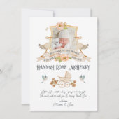 生まれたばかりのベビー誕生発表写真群 招待状 (正面)