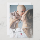 生まれたばかりのベビー2写真スシンプルクリプトサンキューカード 招待状 (正面)
