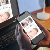 生まれたばかりのベビー3エレガント感謝していPhoto Collage 招待状