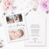 生まれたばかりのベビー3エレガント感謝していPhoto Collage 招待状