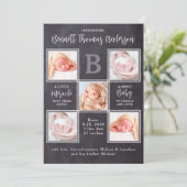 生まれたばかりのベビー5パーソナライズされたフォトコラージュ誕生 案内状 (スタンド正面)