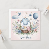 生まれたばかりのベビー カード (正面/裏面インサイチュ)