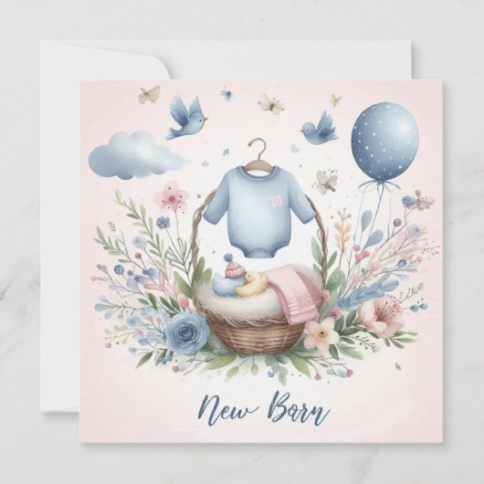 生まれたばかりのベビー カード (正面)
