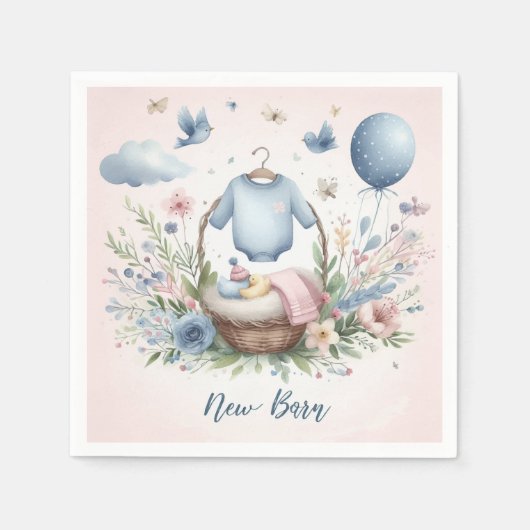 生まれたばかりのベビー スタンダードカクテルナプキン (正面)