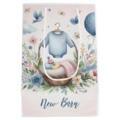 生まれたばかりのベビー ミディアムペーパーバッグ (裏面)