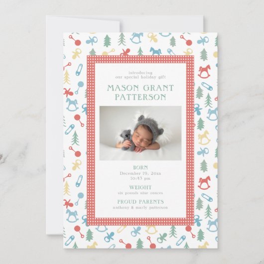 生まれたばかりの休日の写カラフル真 シーズンカード (正面)