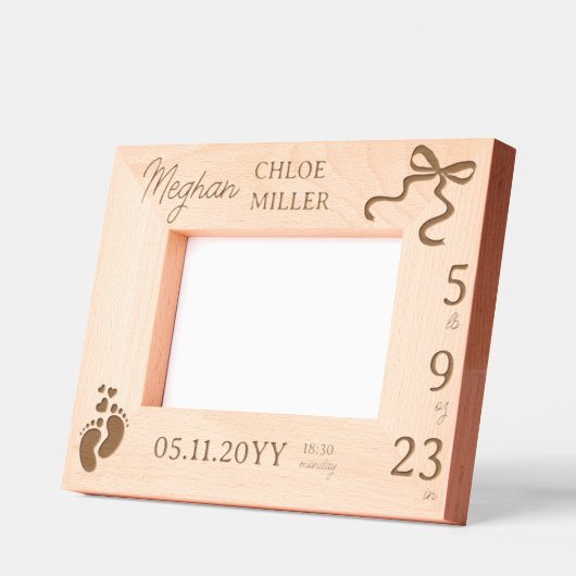 生まれたばかりの写真枠のキープサケ、新しい親ギフト レーザー彫刻フレーム (左)