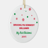 生まれたばかりの初めてのクリスマスかわいい新生児カスタム写真 セラミックオーナメント (右)