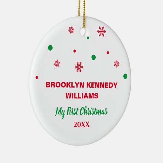 生まれたばかりの初めてのクリスマスかわいい新生児カスタム写真 セラミックオーナメント (右)