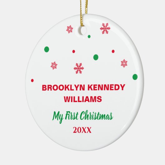 生まれたばかりの初めてのクリスマスかわいい新生児カスタム写真 セラミックオーナメント (左)